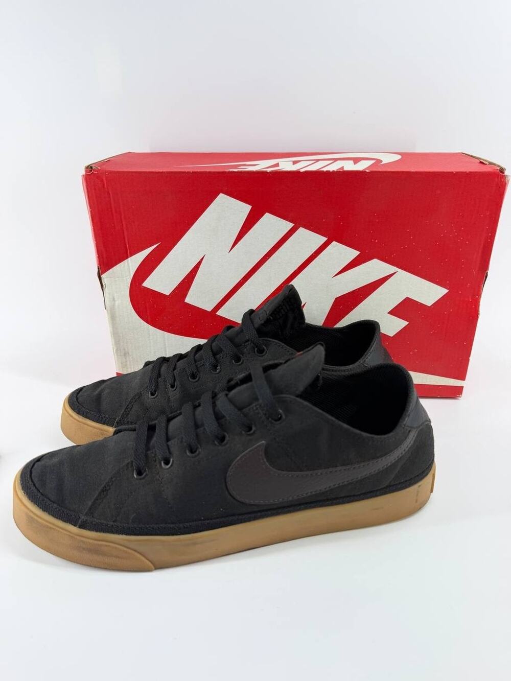 Nike Court Legacy Canvas Men’s Sneakers Black Brown Gum CW6539-004 Size 9.5